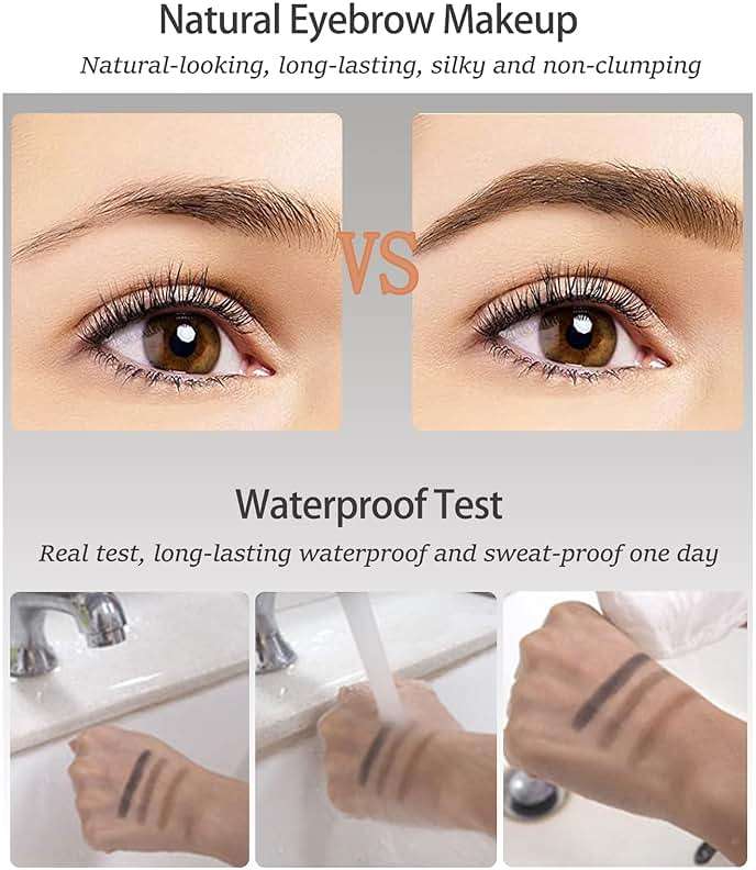 Eyebrow Powder Makeup Kit-3 Colors Eye Brow Powder Palette Long-Lasting Waterproof, Black Brown Series Brow Powder, Fill & Sculpt Full Eyebrows for Women, With Mirror, Brow Brush & Razor-Set 01 - Image 5