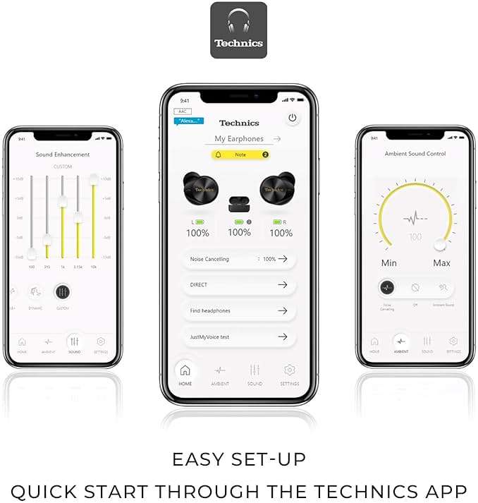 Technics Premium Hi-Fi True Wireless Bluetooth Earbuds with Advanced Noise Cancelling, 3 Device Multipoint Connectivity, Hi-Res Audio + Enhanced Calling Wireless Earbuds - EAH-AZ80-K (Black) - Image 10