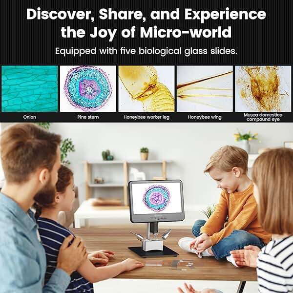 Andonstar AD210 10.1 Inch LCD Digital Microscope for Adults, Soldering Microscope for Electronics Repair, Coin Microscope Camera Full View for Error Coins with Light, Biological Slides Kit, 32G Card - Image 5