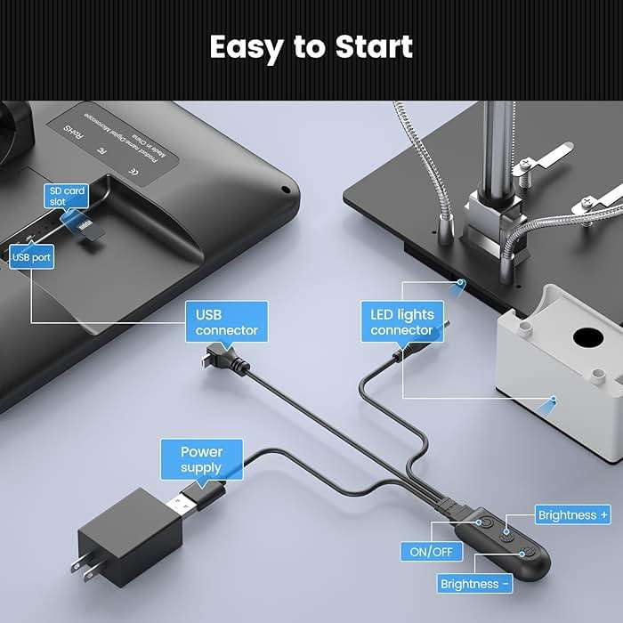 Andonstar AD210 10.1 Inch LCD Digital Microscope for Adults, Soldering Microscope for Electronics Repair, Coin Microscope Camera Full View for Error Coins with Light, Biological Slides Kit, 32G Card - Image 7