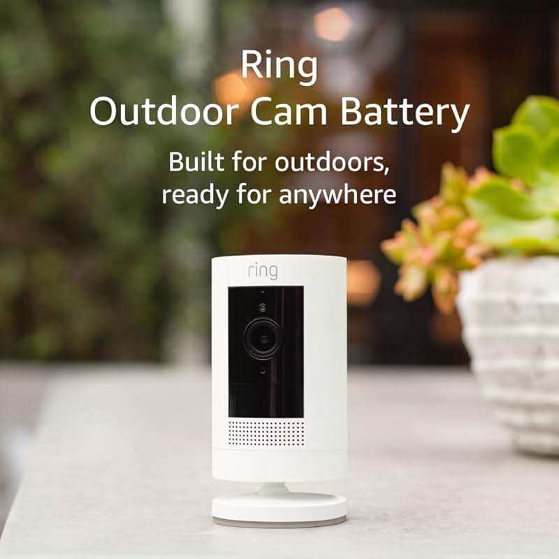 Ring Outdoor Cam (Stick Up Cam), Weather-resistant home or business security camera, outdoor ready, Live View, Color Night Vision, Two-Way Talk, motion alerts, Works with Alexa, White - Image 6