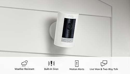 Ring Outdoor Cam (Stick Up Cam), Weather-resistant home or business security camera, outdoor ready, Live View, Color Night Vision, Two-Way Talk, motion alerts, Works with Alexa, White - Image 10