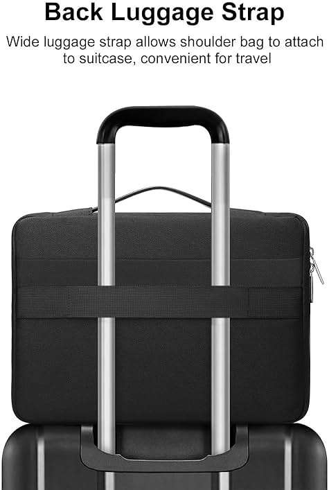 MOSISO 360 Protective Laptop Case 13.3 inch, 13-13.3 inch Laptop Sleeve Compatible with MacBook Air/Pro 13 / Pro 14, HP Dell ASUS Lenovo, Side Open Bag with 2 Raised&1 Flapover Pockets, Black - Image 4
