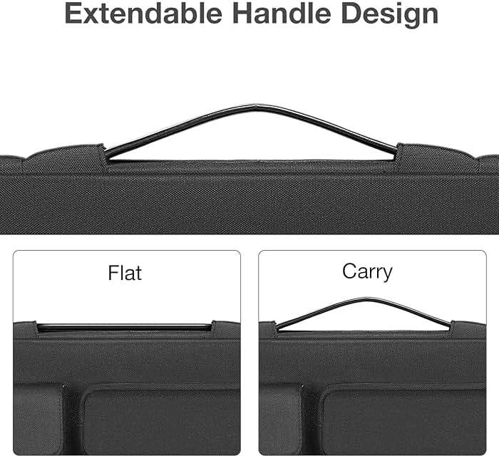 MOSISO 360 Protective Laptop Case 13.3 inch, 13-13.3 inch Laptop Sleeve Compatible with MacBook Air/Pro 13 / Pro 14, HP Dell ASUS Lenovo, Side Open Bag with 2 Raised&1 Flapover Pockets, Black - Image 5