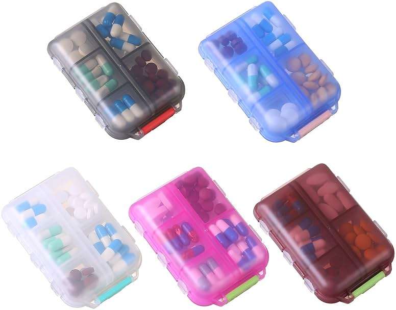 Zuihug 1Pack Travel Pill Organizer - 10 Compartments Pill Case, Compact and Portable Pill Box, Perfect for On-The-Go Storage, Pill Holder for Purse Gray - Image 8