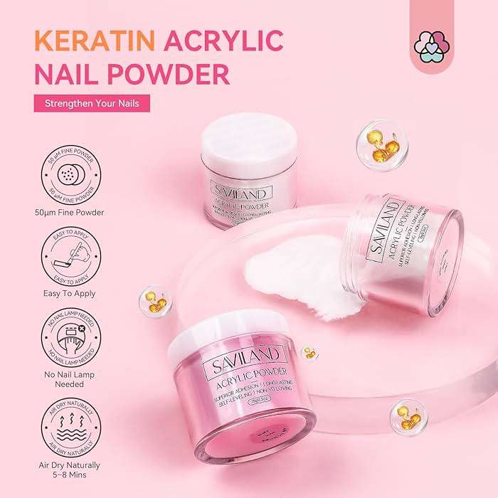 SAVILAND Acrylic Nail Kit with Drill: Professional Acrylic Nail Set for Beginners with Everything U V Light 3 Colors Gel Polish Decorations Nails Tools for Home Salon Use Christmas Gift Set - Image 3