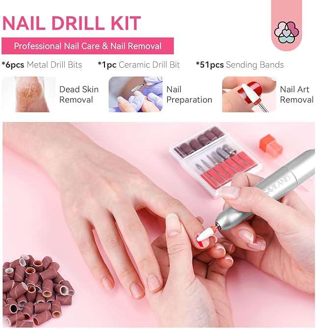SAVILAND Acrylic Nail Kit with Drill: Professional Acrylic Nail Set for Beginners with Everything U V Light 3 Colors Gel Polish Decorations Nails Tools for Home Salon Use Christmas Gift Set - Image 5