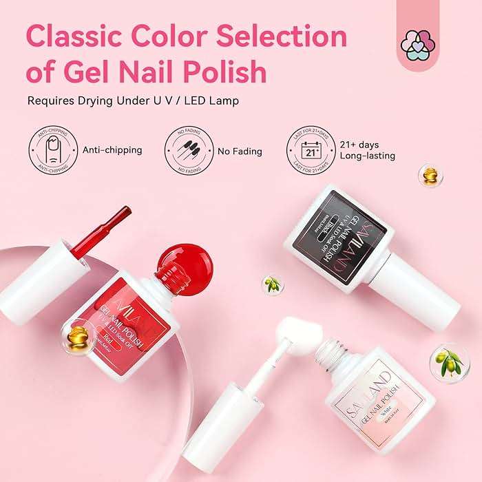SAVILAND Acrylic Nail Kit with Drill: Professional Acrylic Nail Set for Beginners with Everything U V Light 3 Colors Gel Polish Decorations Nails Tools for Home Salon Use Christmas Gift Set - Image 6