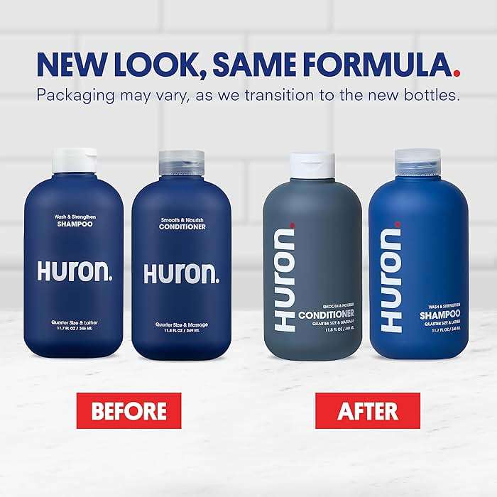 Huron Hair Duo for Men and Women Shampoo & Conditioner Set with Citrus + Juniper Scent, Hydrating & Strengthening Hair Wash & Frizz Control Treatment, Phthalate-Free, Non-Toxic, 11.7 Fl Oz (Pack of 2) - Image 2