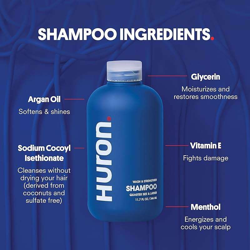 Huron Hair Duo for Men and Women Shampoo & Conditioner Set with Citrus + Juniper Scent, Hydrating & Strengthening Hair Wash & Frizz Control Treatment, Phthalate-Free, Non-Toxic, 11.7 Fl Oz (Pack of 2) - Image 5