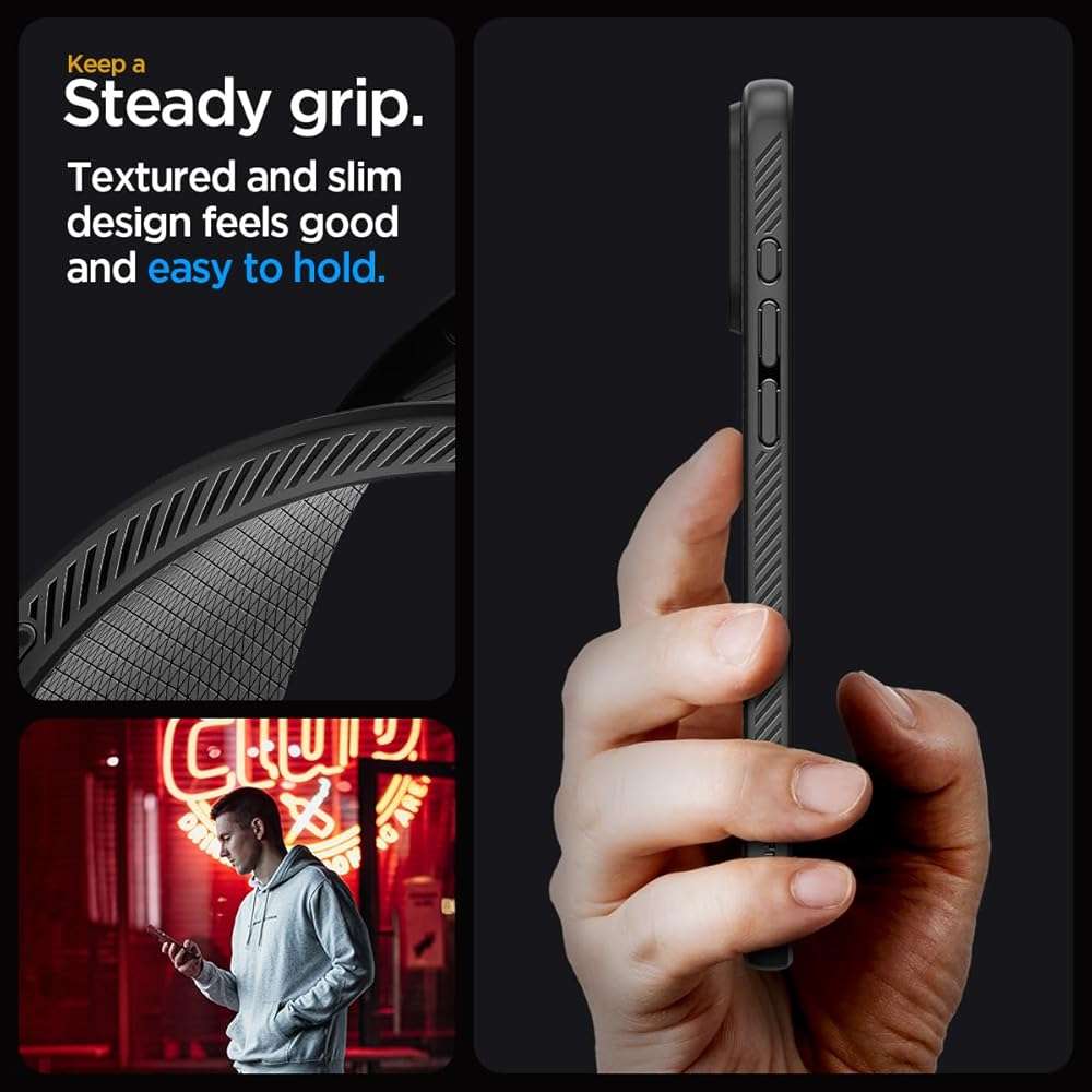 Spigen Liquid Air Designed for iPhone 15 Pro Max Case (2023) [Military-Grade Protection] - Matte Black - Image 4