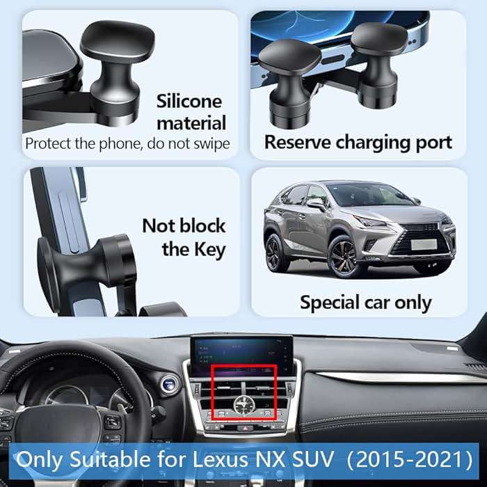 LUNQIN Car Phone Holder Mount for 2015-2021 Lexus NX 300 300h SUV Auto Accessories Interior Decoration Mobile Cell Smartphone Bracket - Image 5