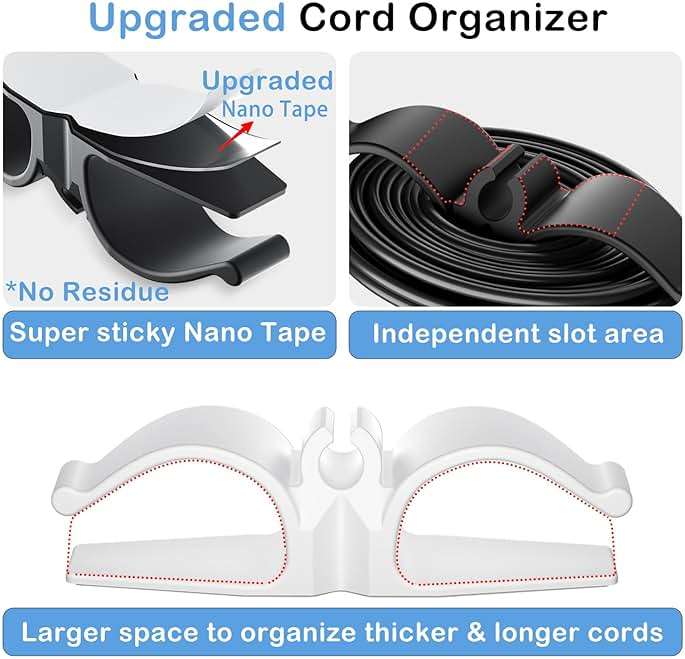 Lancord Cord Organizer for Appliances, 8 Pack Upgraded Kitchen Appliance Cord Organizer Stick On Appliance Wire Organizer Wire Wrapper for Kitchen Appliances Mixers, Coffee Maker, Pressure Cooker - Image 3
