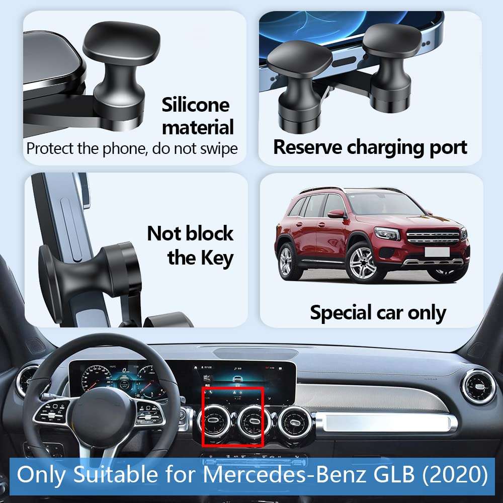 LUNQIN Car Phone Holder Mount for 2020-2025 Mercedes Benz GLB 250 Class EQB Auto Accessories Interior Decoration Mobile Cell Smartphone Bracket - Image 5