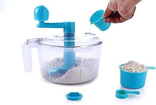 2 in 1 Plastic Atta Maker/Dough Maker Atta Roti Dough Maker, Beater/Churner - Made in India (Multicolor) Hand Operated Machine for Kitchen) - Image 2