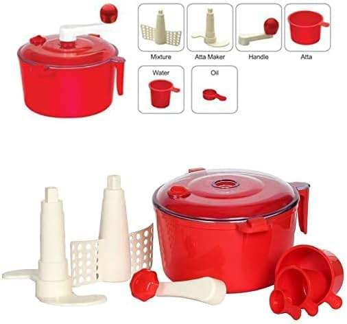 2 in 1 Plastic Atta Maker/Dough Maker Atta Roti Dough Maker, Beater/Churner - Made in India (Multicolor) Hand Operated Machine for Kitchen) - Image 5