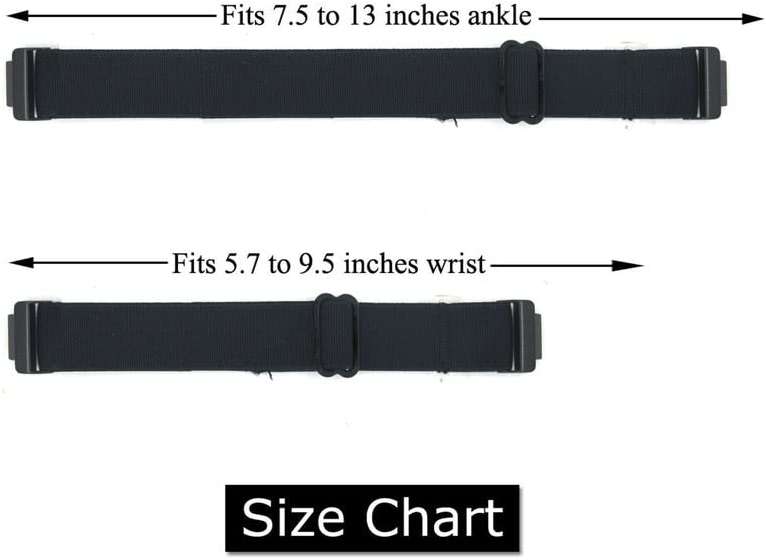 Grestun 2-Pack Adjustable Elastic Bands, Wrist and Ankle bands with Tri-glide Slider for Fitbit Inspire 2/1/HR, Stretchy Band for Men and Women (Black, Medium) - Image 2