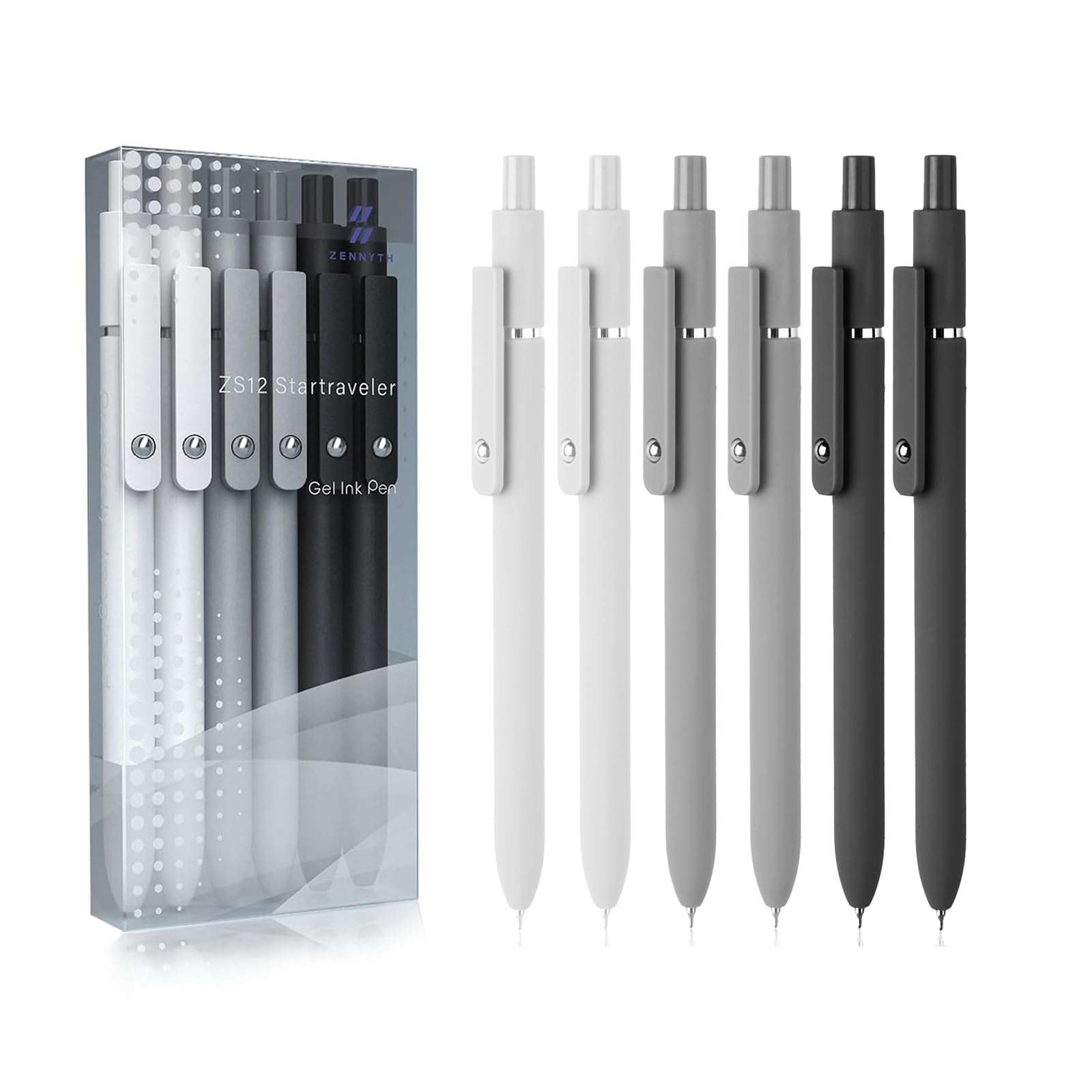 MIUTME 6Pcs Gel Pens, Retractable Gel Pens Quick Dry Ink Pens Fine Point Premium Smooth Writing Pens, Aesthetic Pens for School & Office Supplies - Image 1
