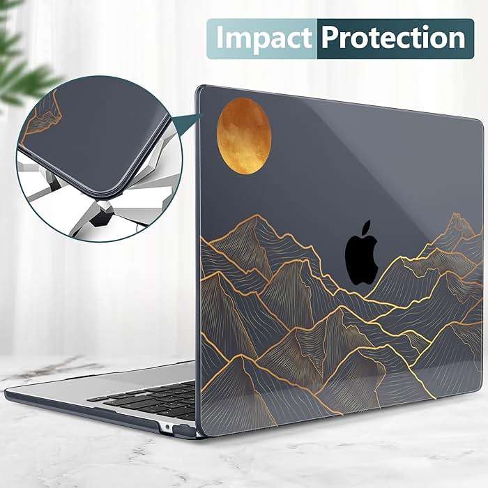 DONGKE for MacBook Air 13 Inch Case M5 2026 M4 2025 M3 M2 2024-2022 A3449 A3240 A3113 A2681, Plastic Hard Shell & Keyboard Cover & Screen Film for MacBook Air 13.6 Inch Case - Abstract Mountain - Image 5