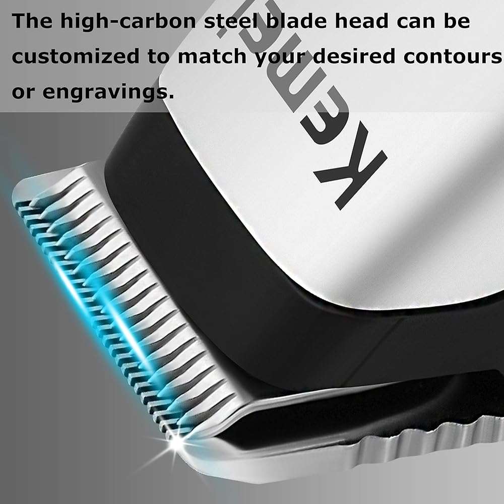 KEMEI Mini Hair Trimmer Compact, Portable Cordless Clipper for Men and Women, Precision Haircut and Shaving Tool Silver, Battery Powered and Travel Friendly - Image 6