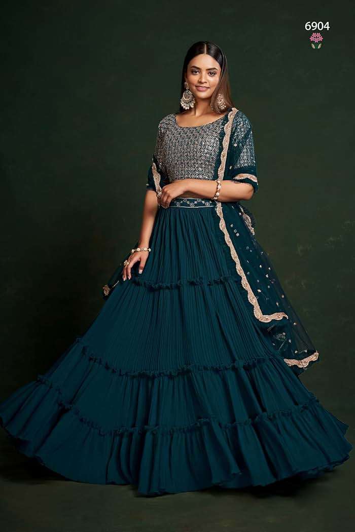 The kurti bazaar Special Event Wear Lehnga Choli with Jacket Paksitani Party Wear Customize Stitched Blouse Skirt Choli (Choice 2, (8 US Medium (Chest-40 Waist-36 Hips 42)) - Image 3