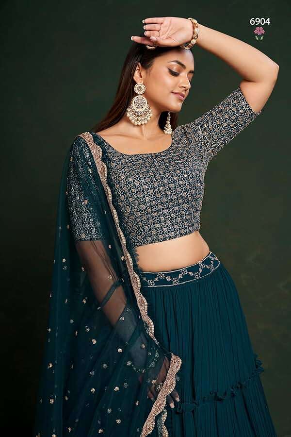 The kurti bazaar Special Event Wear Lehnga Choli with Jacket Paksitani Party Wear Customize Stitched Blouse Skirt Choli (Choice 2, (8 US Medium (Chest-40 Waist-36 Hips 42)) - Image 4