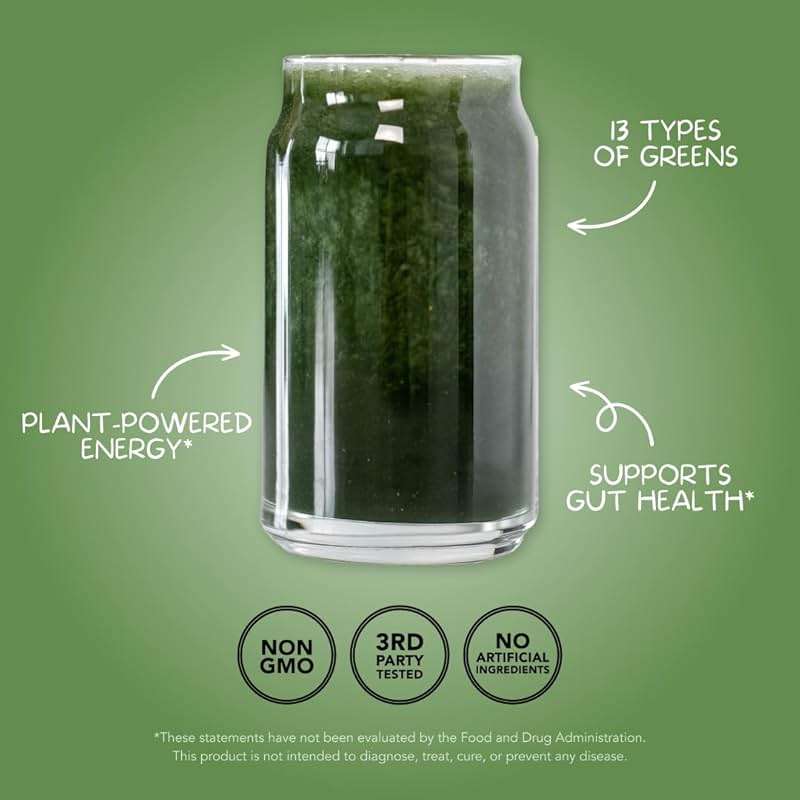 Clean Simple Eats Greens Variety 10 Pack, Greens Powder Mix, Packed with Superfoods Chlorella & Spirulina, Includes 5 Delicious Flavors: Peachy, Green Apple, Raspberry Lemonade, Sweet Lemon & Tropical - Image 4