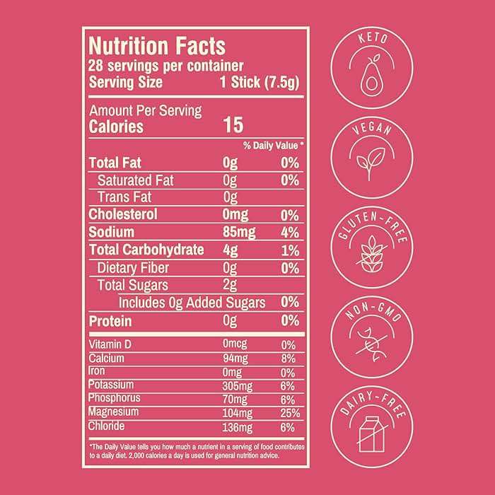FlavCity Strawberry Limeade Electrolytes Powder Packets - 28 Hydration Packets - No Added Sugar - Hydration Powder with Real Fruit & Unrefined Sea Salt - Keto & Gluten-Free (28 Stick Packs) - Image 2