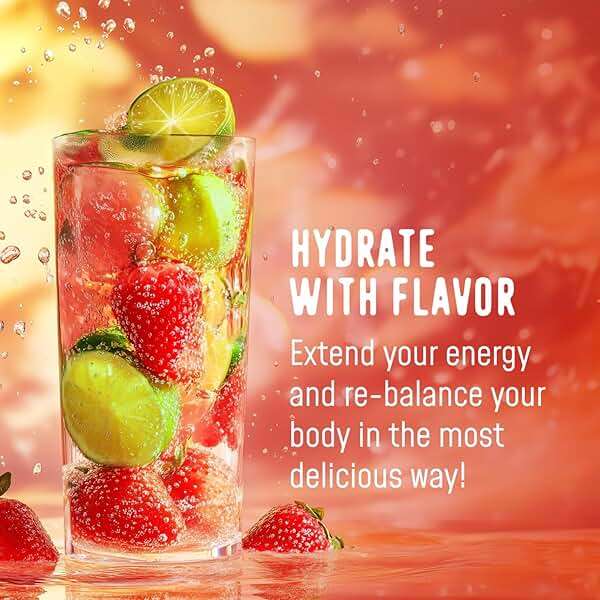 FlavCity Strawberry Limeade Electrolytes Powder Packets - 28 Hydration Packets - No Added Sugar - Hydration Powder with Real Fruit & Unrefined Sea Salt - Keto & Gluten-Free (28 Stick Packs) - Image 4