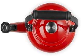 Le Creuset Enamel On Steel Demi Tea Kettle with Metal Finishes, 1.25 qt., Cerise - Image 4