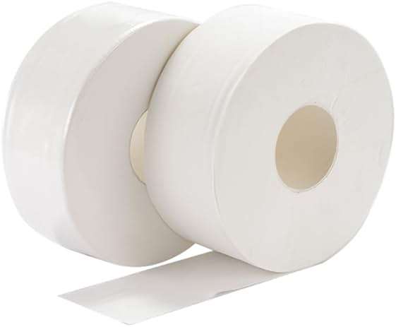 Plees 3-Ply Jumbo Commercial Toilet Paper Roll Bathroom Tissue, 8 in Diameter, 4 Rolls/Case, White - Image 1