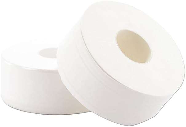 Plees 3-Ply Jumbo Commercial Toilet Paper Roll Bathroom Tissue, 8 in Diameter, 4 Rolls/Case, White - Image 2