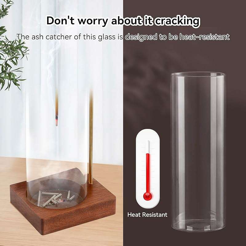 1 Pack Incense Holder for Sticks, Insence-Stick Holder Ash Catcher with Removable Glass [Anti-Ash Flying], Mess-Free Incense Burner Holder, Perfect for Meditation Yoga Relaxation, Home Decor - Image 5