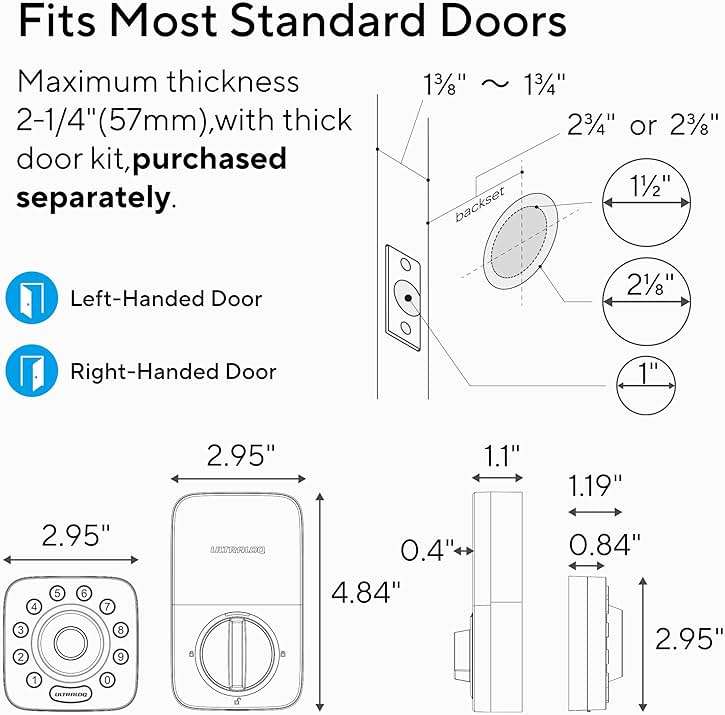 ULTRALOQ U-Bolt Pro WiFi Smart Lock with Door Sensor, Built in Wi-Fi Smart Deadbolt Lock for Front Door with Fingerprint ID, App Remote Control, Share Access, Auto Unlock, Auto Locking, Backlit Keypad - Image 2