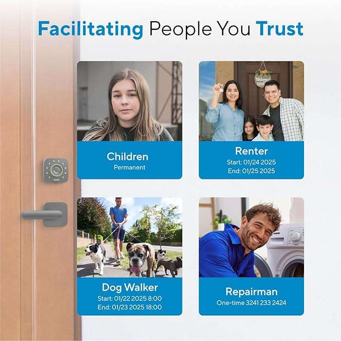 ULTRALOQ U-Bolt Pro WiFi Smart Lock with Door Sensor, Built in Wi-Fi Smart Deadbolt Lock for Front Door with Fingerprint ID, App Remote Control, Share Access, Auto Unlock, Auto Locking, Backlit Keypad - Image 6