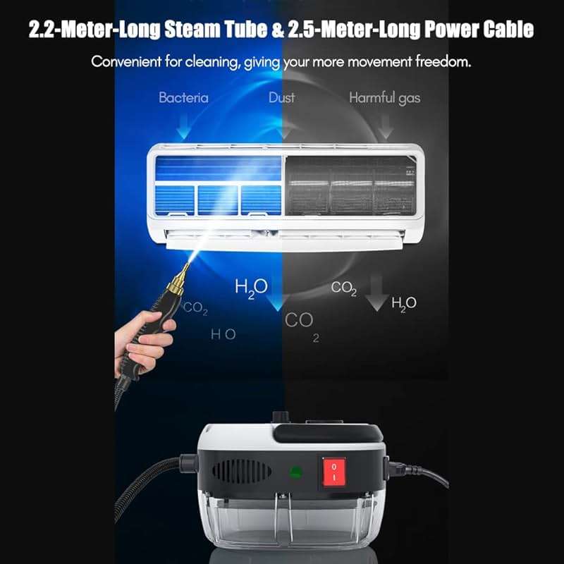 Decdeal Steam Cleaner - High Temperature Pressurized Handheld Steam Cleaning Machine with Brush Heads and Gloves, for Car Floors Kitchen Furniture Bathroom Windows - Image 5