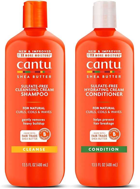 Cantu Shampoo & Conditioner with Shea Butter for Natural Hair, 13.5 fl oz (Pack of 2) - Image 1