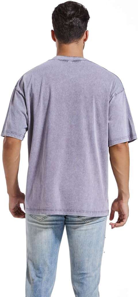 3 Pcs Men's Oversized Heavy Cotton Summer T-Shirts Vintage Tee Loose Fit Short Sleeve Casual Tshirts for Men Women - Image 5