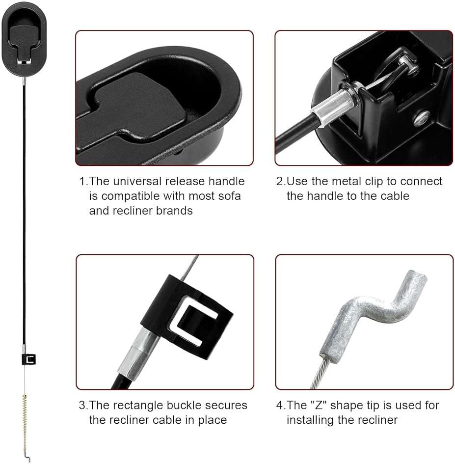 Nonley Recliner Pull Handle - Universal Replacement Parts for Most Major Recliner Couch Sofa Chair Furniture - Image 5