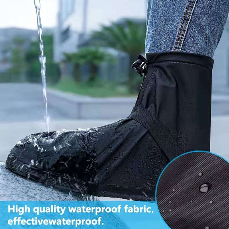 YUEYA Waterproof Shoe Covers for Rain & Snow, Non-Slip Reusable Overshoes with Zipper – Durable Shoe Protectors for Hiking, Cycling, Outdoor Activities,Rain Boots for Men, Women & Kids - Image 5