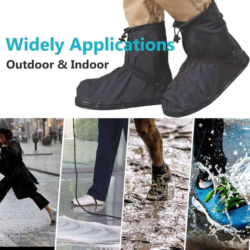 YUEYA Waterproof Shoe Covers for Rain & Snow, Non-Slip Reusable Overshoes with Zipper – Durable Shoe Protectors for Hiking, Cycling, Outdoor Activities,Rain Boots for Men, Women & Kids - Image 7
