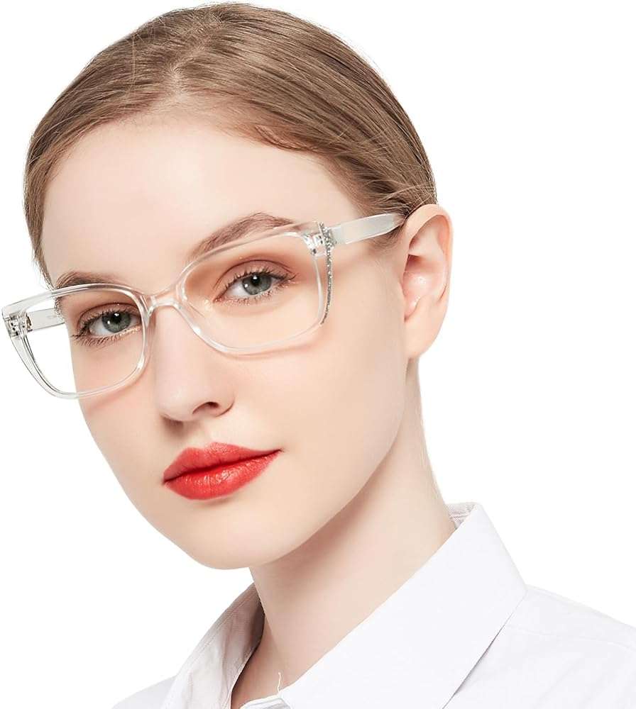 OCCI CHIARI Modern Big Frame Reading Glasses for Women Square Readers(Clear 2.0x) 1.0 1.25 1.5 1.75 2.0 2.25 2.5 2.75 3.0 3.5 4.0 5.0 6.0 - Image 1