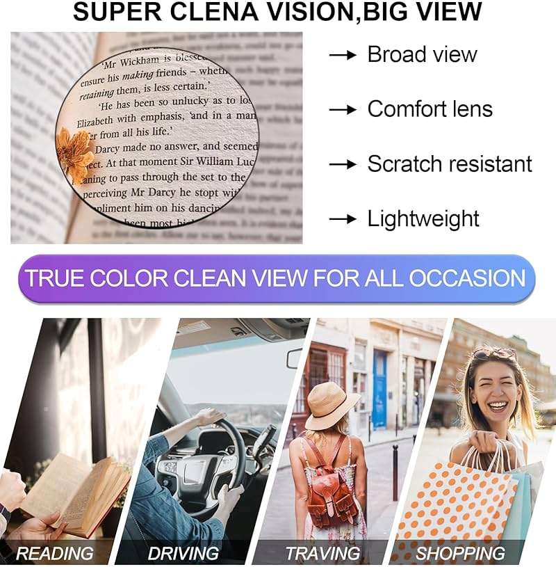 OCCI CHIARI Modern Big Frame Reading Glasses for Women Square Readers(Clear 2.0x) 1.0 1.25 1.5 1.75 2.0 2.25 2.5 2.75 3.0 3.5 4.0 5.0 6.0 - Image 3