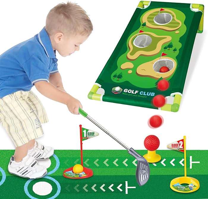 RCROKS Toddler Golf Clubs Set Retractable Metal Shaft, Kids Golf Toys Indoor & Outdoor Backyard Park Golf Game Toy Playset Gifts for Aged 3-8 Toddlers Boys Kids Baby (Grey, M) - Image 8