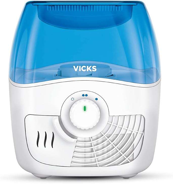 Vicks Filtered Cool Mist Humidifier, Medium Room, 1.1 Gallon Tank - Humidifier for Baby and Kids Rooms, Bedrooms and More, Works with Vicks VapoPads - Image 1