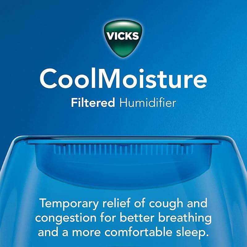 Vicks Filtered Cool Mist Humidifier, Medium Room, 1.1 Gallon Tank - Humidifier for Baby and Kids Rooms, Bedrooms and More, Works with Vicks VapoPads - Image 2