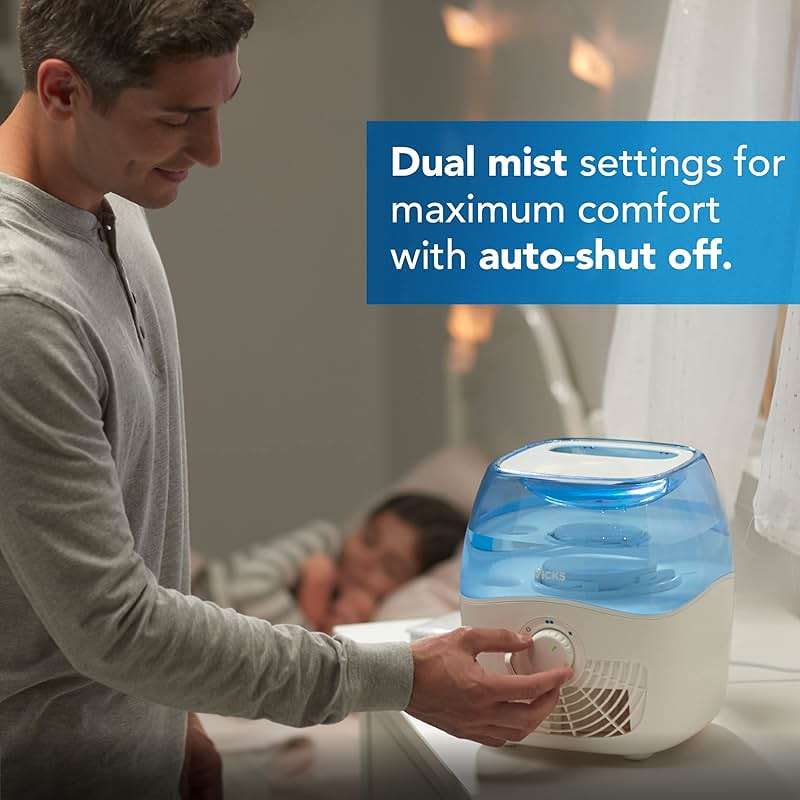 Vicks Filtered Cool Mist Humidifier, Medium Room, 1.1 Gallon Tank - Humidifier for Baby and Kids Rooms, Bedrooms and More, Works with Vicks VapoPads - Image 3