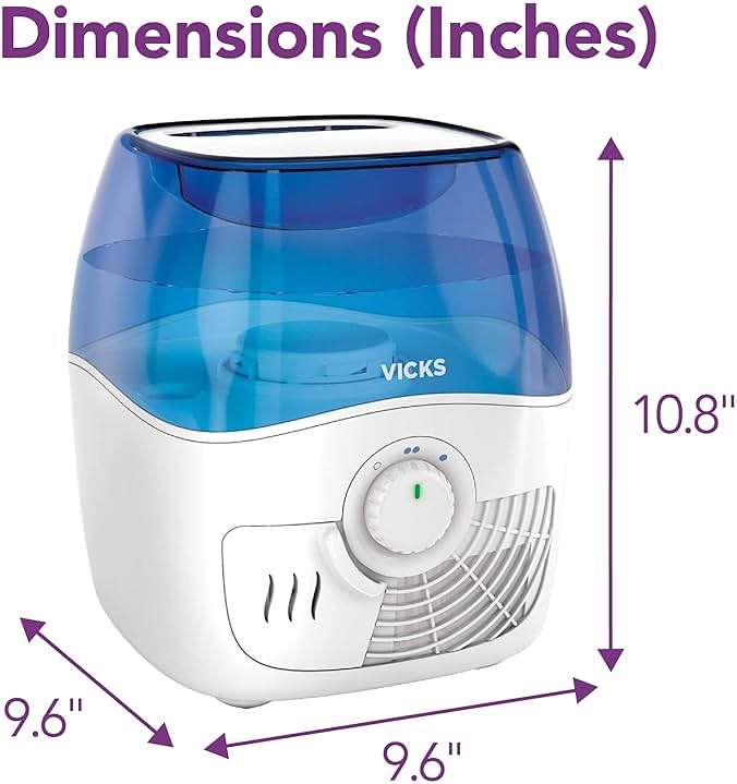 Vicks Filtered Cool Mist Humidifier, Medium Room, 1.1 Gallon Tank - Humidifier for Baby and Kids Rooms, Bedrooms and More, Works with Vicks VapoPads - Image 6