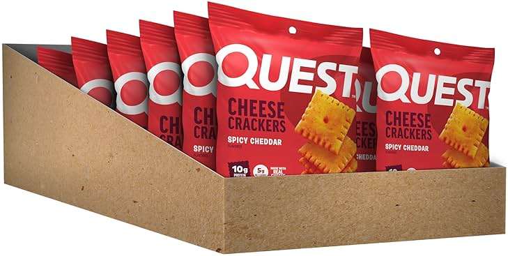 Quest Nutrition Cheese Crackers, Spicy Cheddar Blast, 10g of Protein, Low Carb, Made with Real Cheese, 12 Count (1.06 oz Bags) - Image 3