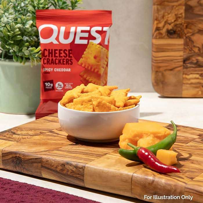 Quest Nutrition Cheese Crackers, Spicy Cheddar Blast, 10g of Protein, Low Carb, Made with Real Cheese, 12 Count (1.06 oz Bags) - Image 6